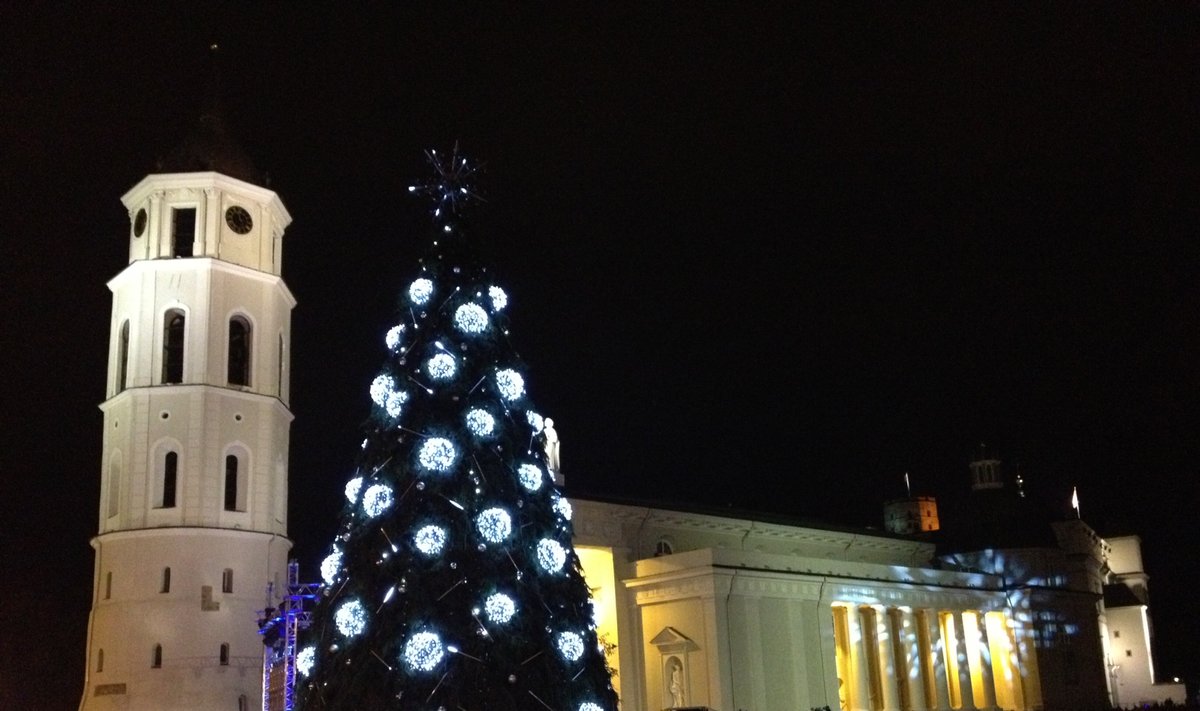 Vilniuje įžiebta Kalėdų eglė