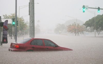 Dėl stipraus lietaus Havajuose kilo potvynis