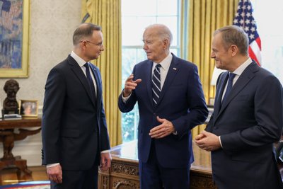 Lenkijos lyderiai susitiko su JAV prezidentu