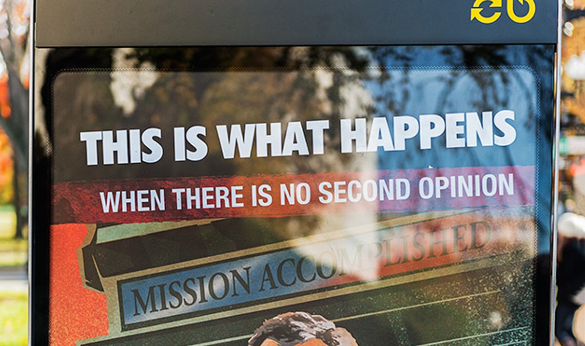 RT's propaganda ad within 50 meters of the US State Department HQ.   Photo Ludo Segers