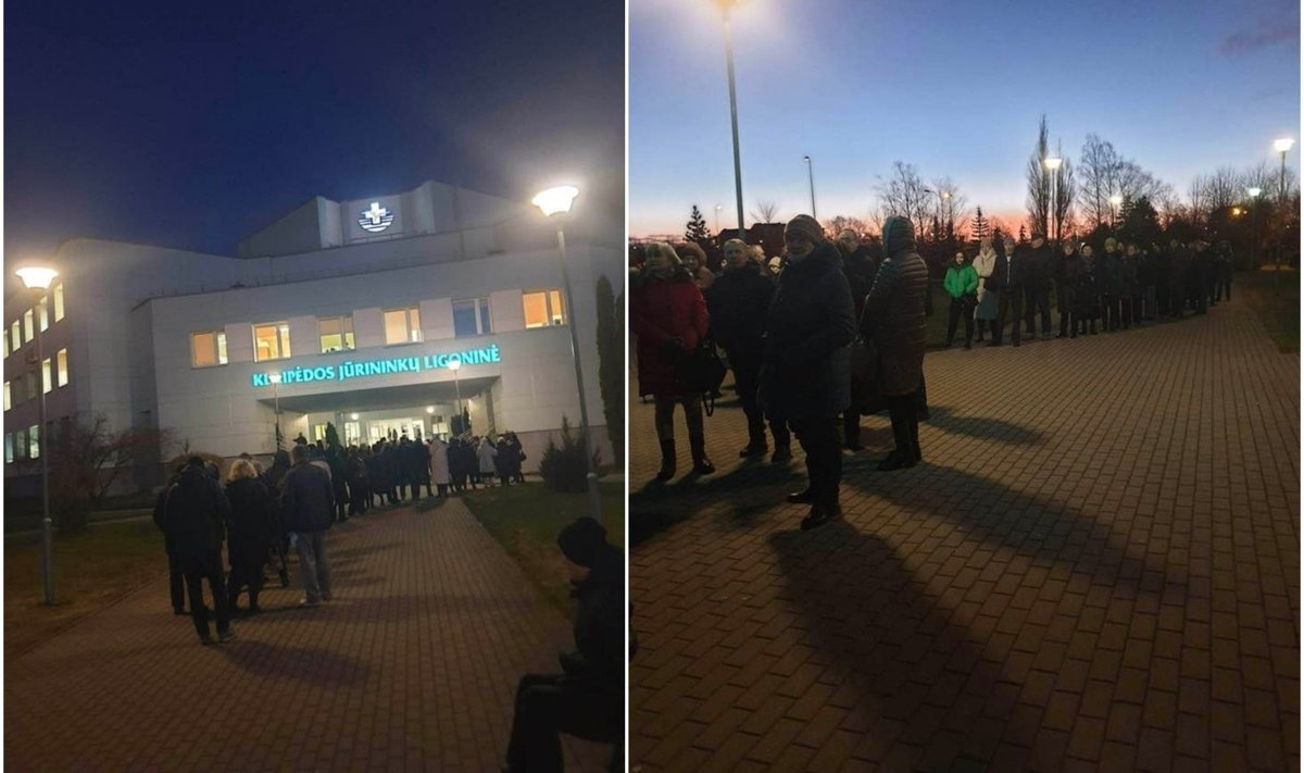 Eilė prie Klaipėdos universiteto ligoninės