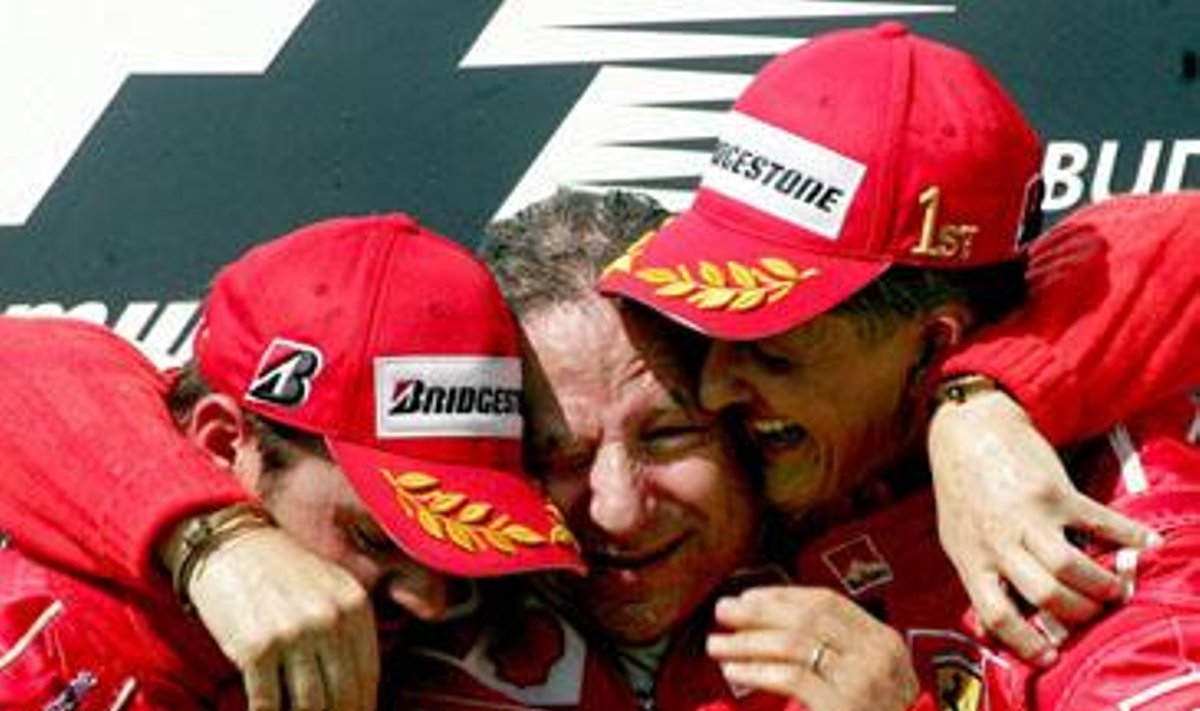 Rubens Barichello, Jean Todt, Michael Schumacher ("Ferrari")