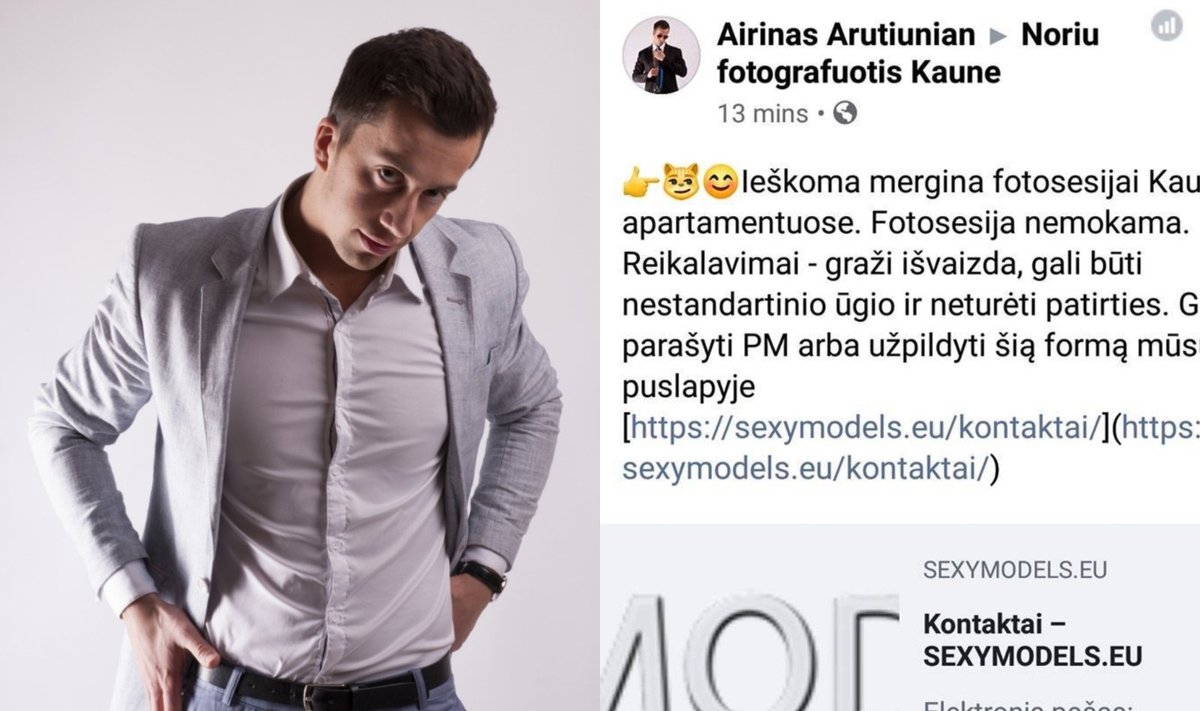 Airinas Arutiunianas, "Facebook" skelbimas