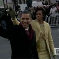 B.Obama su žmona dalyvavo  inauguraciniame parade