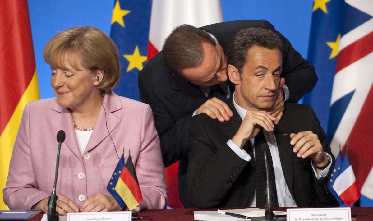 Angela Merkel, Silvio Berlusconi ir Nicolas Sarkozy