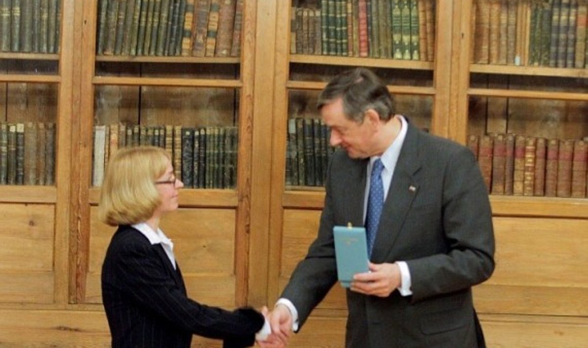 Елена Коницкая и президент Словении Данило Тюрк (фото Rkc.lt)
