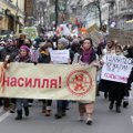Ukrainos moterys dalyvavo eitynėse prieš smurtą artimoje aplinkoje