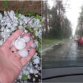Pratrūko dangus: Rytų Lietuvoje automobilius daužė kamuoliukų dydžio kruša