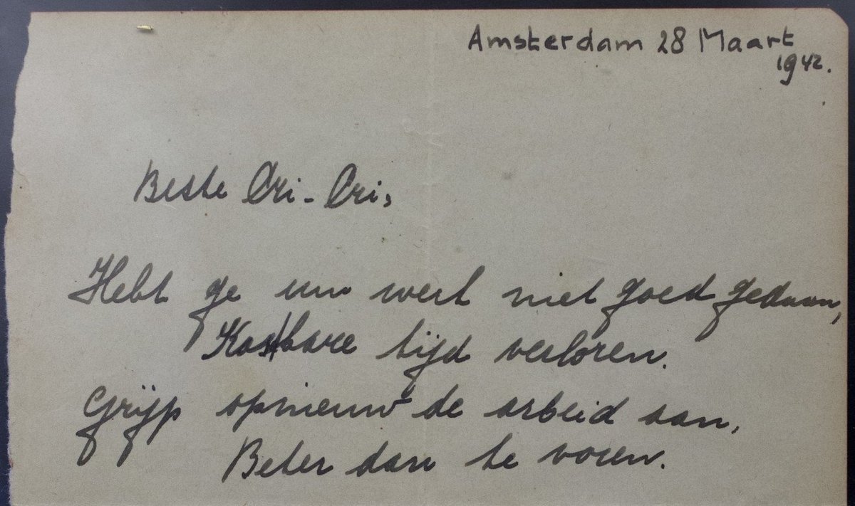 Aukcione parduotas Anne Frank eilėraštis