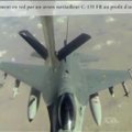Nufilmuota, kaip belgų naikintuvas virš Irako pasipildo degalų atsargas