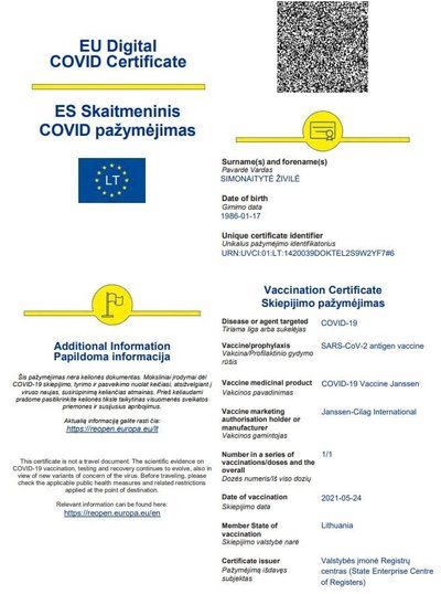 Skaitmeninis sertifikatas. 