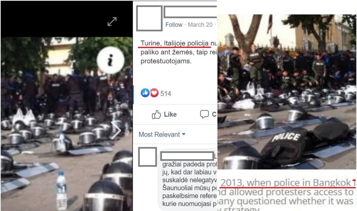 Tailande vykusių protestų nuotrauka buvo klaidingai susieta su įvykiais Italijoje