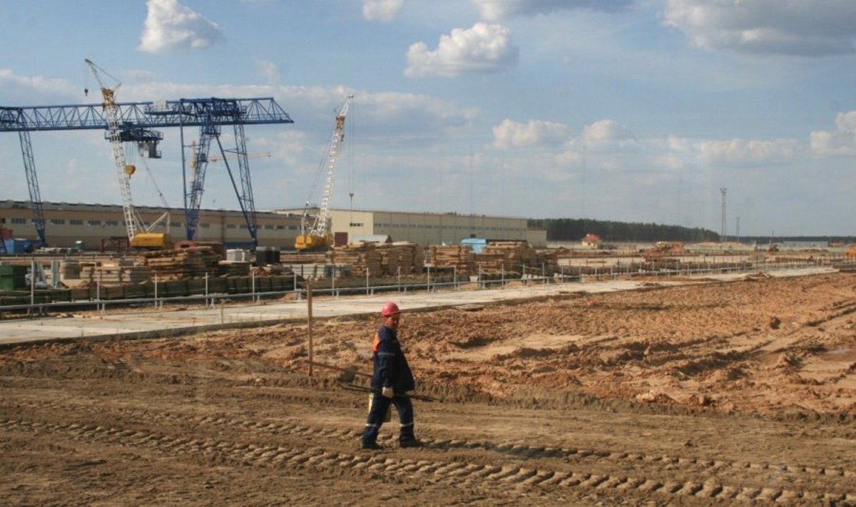 Astravo atominės elektrinės statybų aikštelė