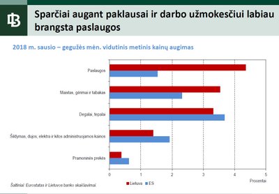 Kainų augimas / Lietuvos banko inf.