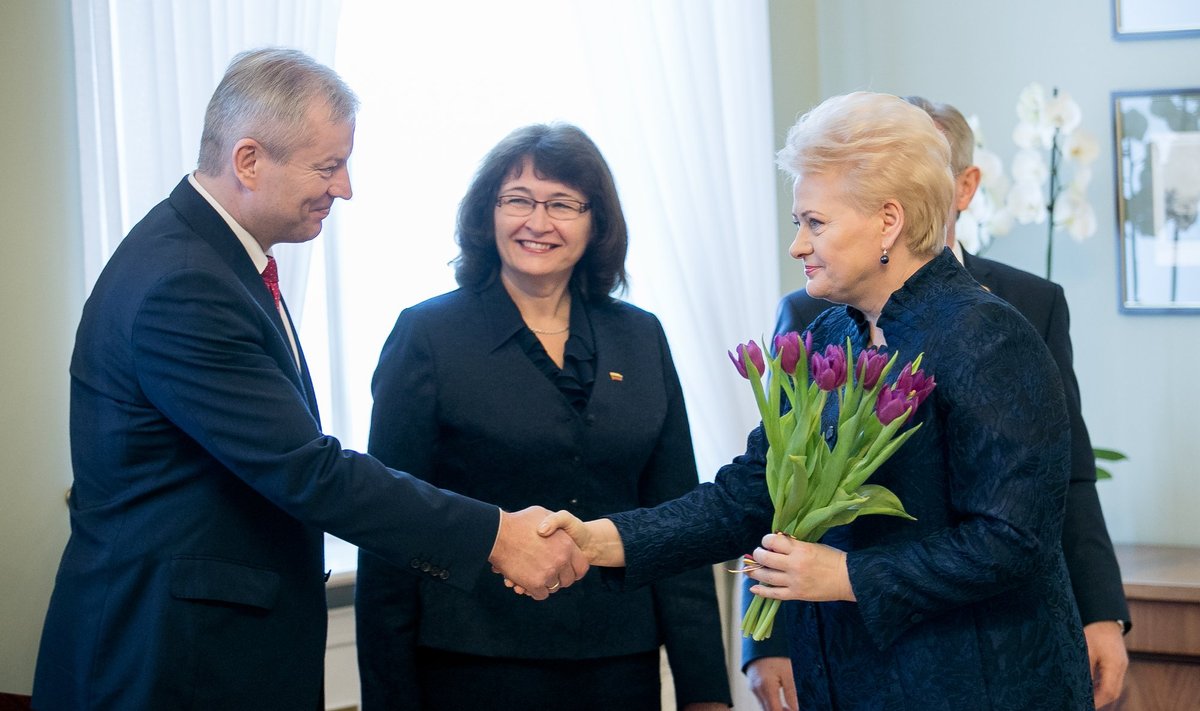 Mindaugas Bastys with president Dalia Grybauskaitė on March 8