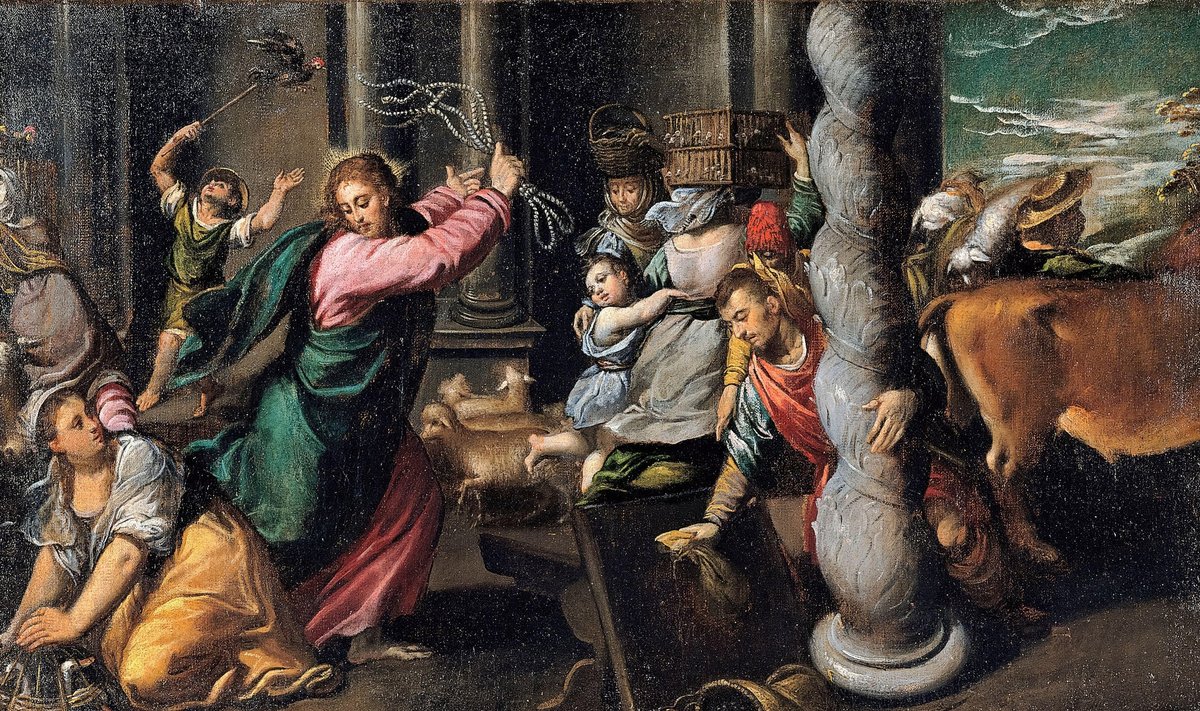 Jėzus išvaro iš šventyklos prekeivius (Ippolitto Scarsellino, 1580–1585)