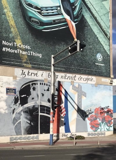 Mūšiams Vukovare atminti skirtas grafitis