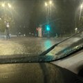 Сильный ливень затопил проспект Гедиминаса в Вильнюсе