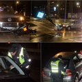 Naktiniai reidai Vilniuje: stulpą išvertęs vairuotojas spruko pėsčiomis, o saugos diržo nesegėjęs vyras nustebo, kad tai privaloma