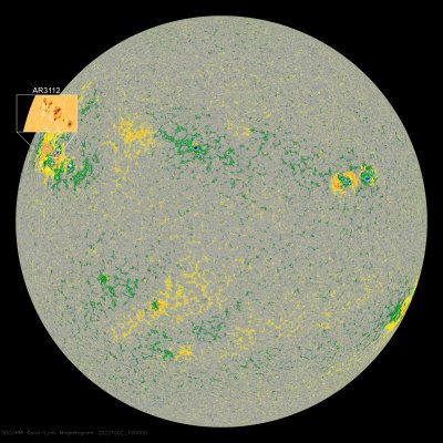 Saulės dėmė AR3112. NASA/Spaceweather.com/helioviewer.org nuotr.