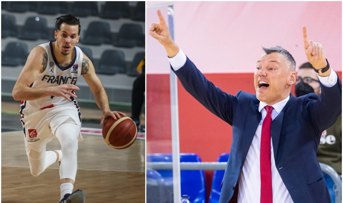 Thomas Heurtelis (kairėje), Šarūnas Jasikevičius (Foto: FIBA, Twitter)