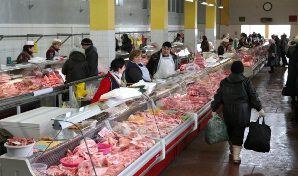 Mėsos pardavėjai turguje