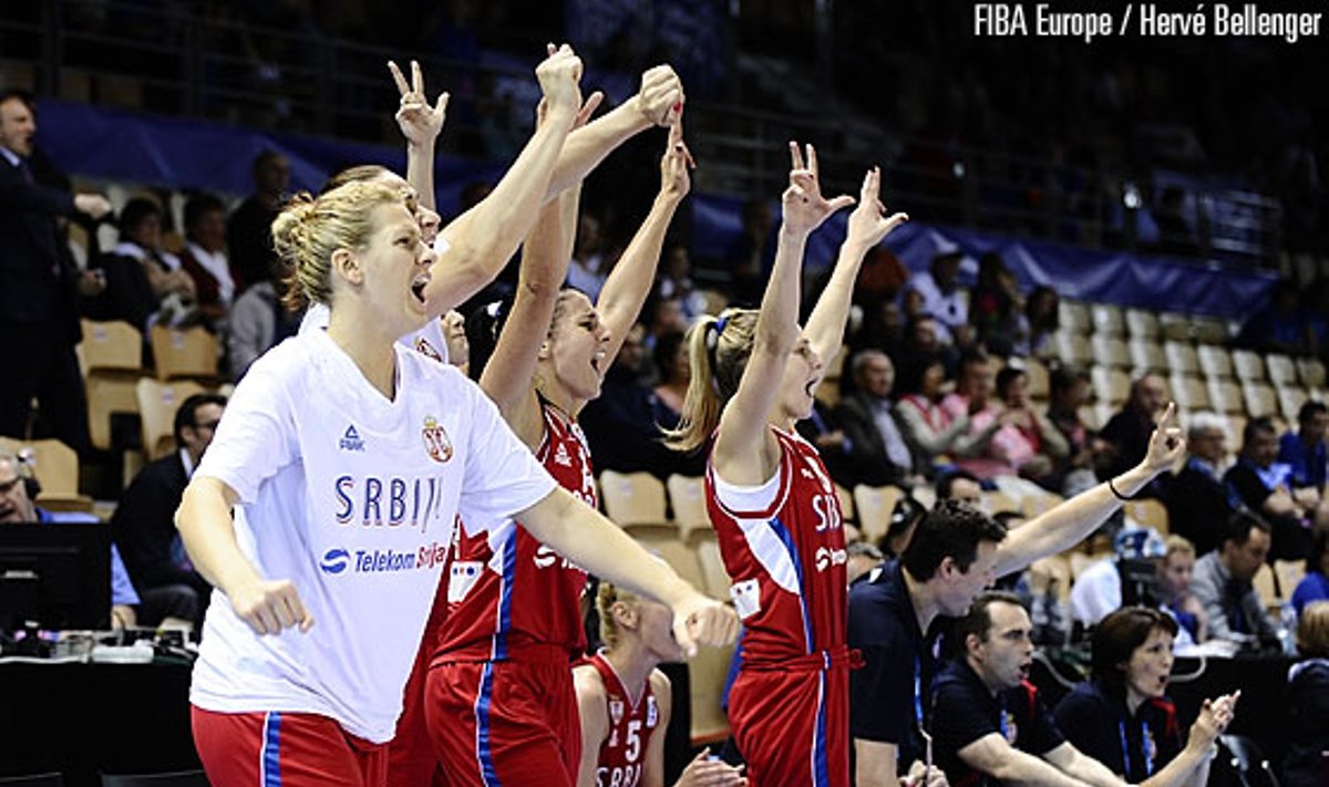 Serbijos krepšininkių džiaugsmas