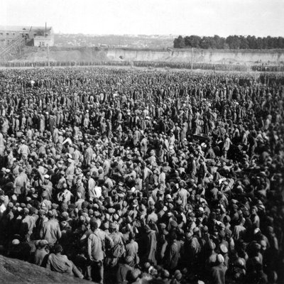 Sovietų karo belaisviai prie Umanės. 1941 m. rugpjūtis