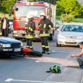 Į avariją Vilniaus centre iškviesti policijos pareigūnai, ugniagesiai ir medikai