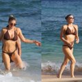 42-ejų Fergie paplūdimyje vis dar demonstruoja nepriekaištingą figūrą