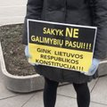 Protesto akcija Kaune prieš galimybių paso įvedimą vaikams