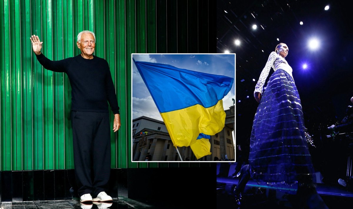 Armani šou metu – pagarbos ženklas Ukrainai / Foto: Scanpix, Vida Press