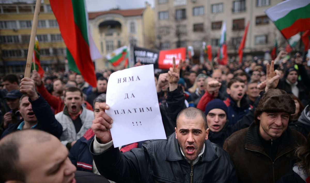 Bulgarijoje vyko protestai prieš dideles sąskaitas už elektrą