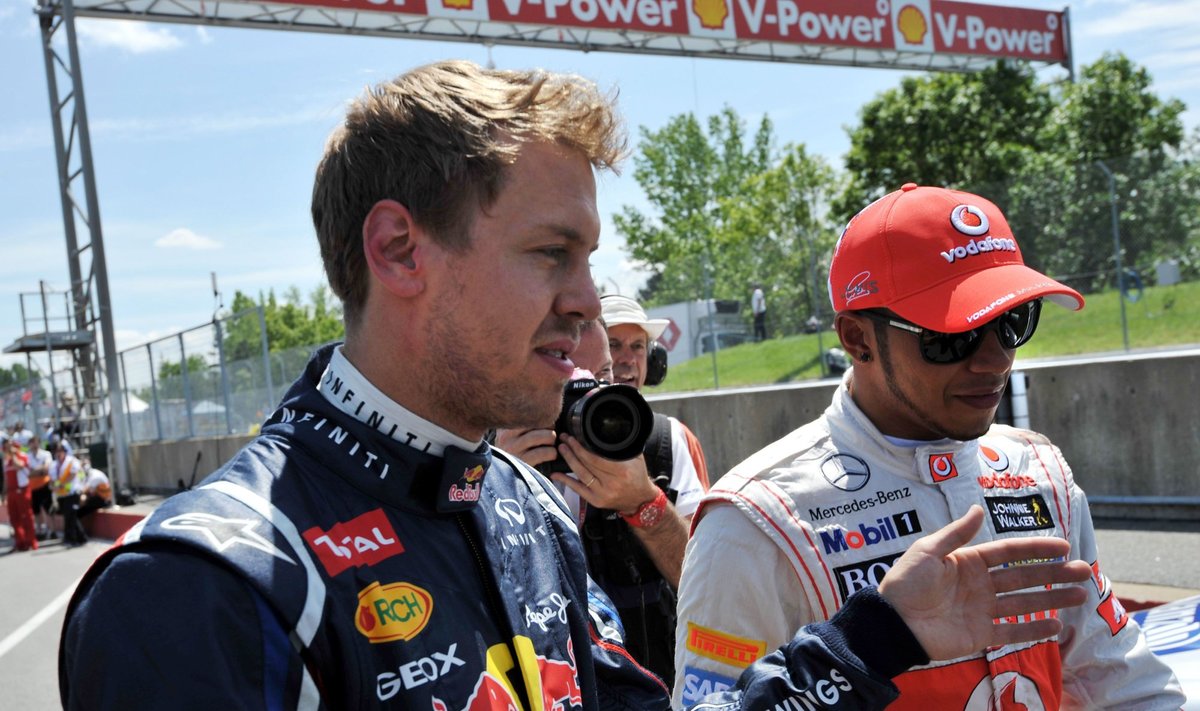 Sebastianas Vettelis ir  Lewisas Hamiltonas