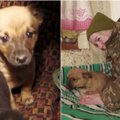 Netoli Bachmuto kovojančių Ukrainos karių širdis šildo išgelbėti šuniukai: be pagalbos jie būtų pražuvę