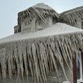 Po pūgos restoranas Niujorko valstijos mieste virto ledo pilimi