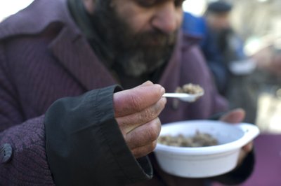 Rusija, vargetos, skurdas, nemokamas  maistas