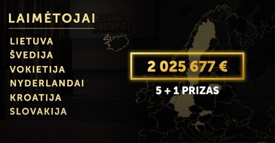  Per Kūčias vykusiame žaidime daugiau nei 2 milijonus eurų pasidalino „Eurojackpot“ žaidėjai iš 6 šalių - tarp jų ir Lietuvos