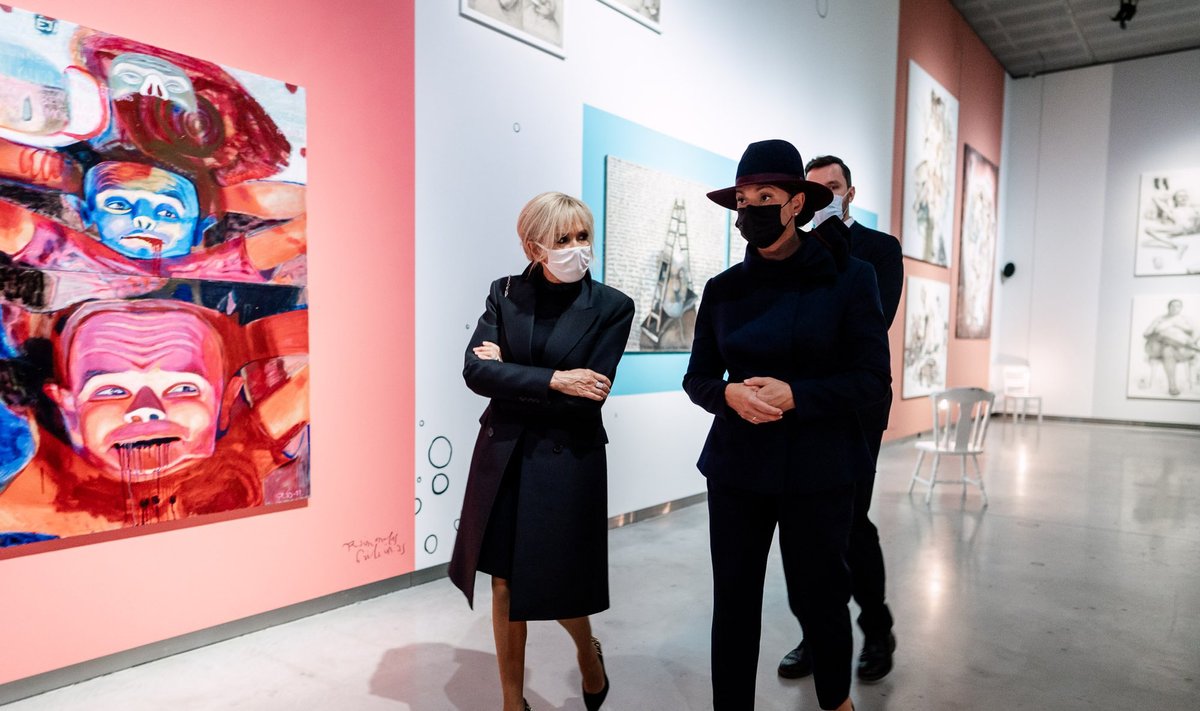 Brigitte Macron ir Dianos Nausėdienės apsilankymas MO muziejuje