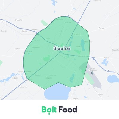 „Bolt Food“ žemėlapis