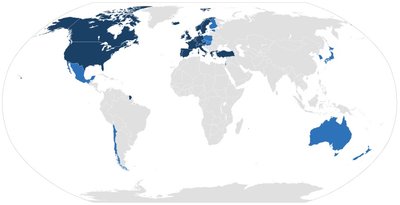 Tarptautinė ekonominio bendradarbiavimo ir plėtros organizacija (OECD) ir jai priklausančios šalys tampa vis mažiau svarbios energijos suvartojime. (OECD iliustr.)