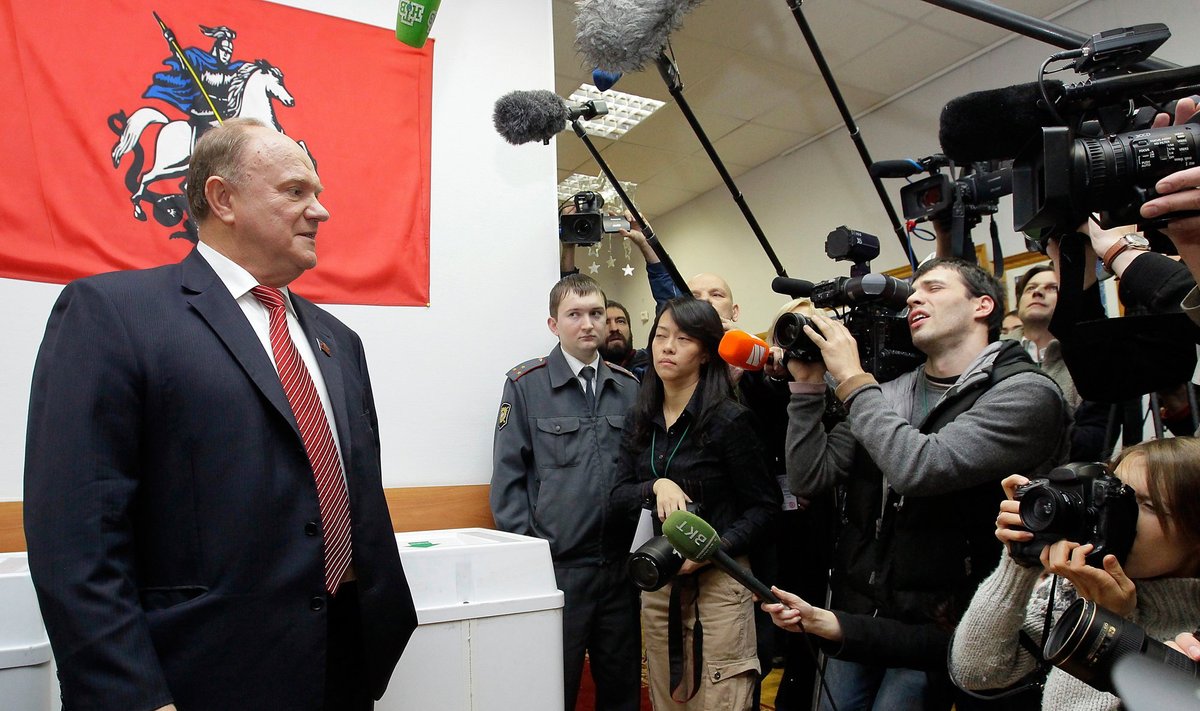 Komunistų partijos lyderis Genadijus Ziuganovas. Rusijos Dūmos rinkimai 2011 12 04