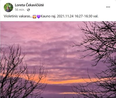 Violetinis dangus Kaune. V. Čekavičiūtės nuotr. 
