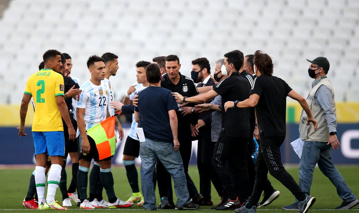 Brazilijos ir Argentinos rinktinių incidento akimirka