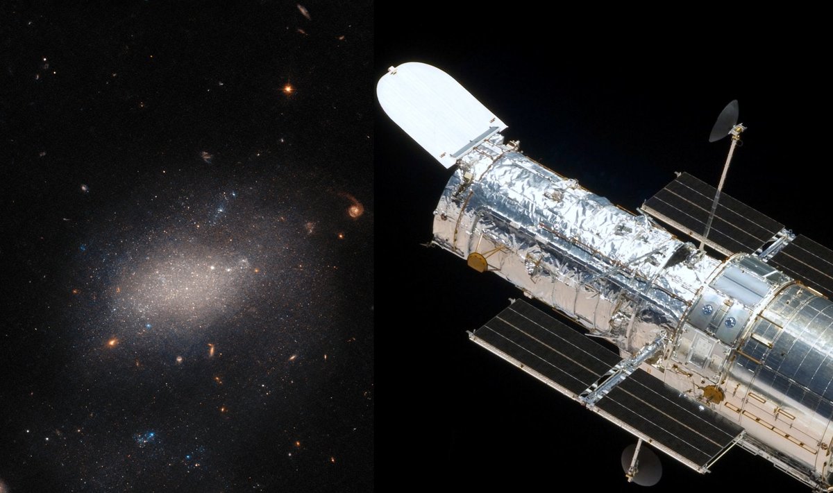 Hubble teleskopo kadrą netikėtai sutrikdė asteroidas. NASA/ESA nuotr.