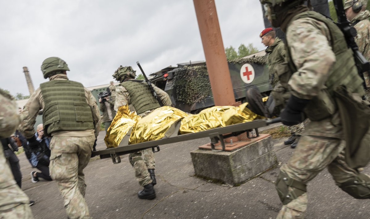 Lietuvos kariuomenės pratybos laikinai įrengtoje lauko ligoninėje