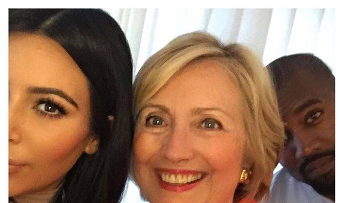 Kim Kardashian ir Hillary Clinton