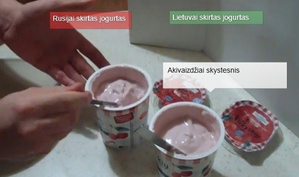 Eksperimentas su Rusijos ir Lietuvos rinkoms skirtais jogurtais
