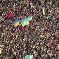 Kijeve tūkstančiai žmonių protestavo prieš Zelenskio taikos planą