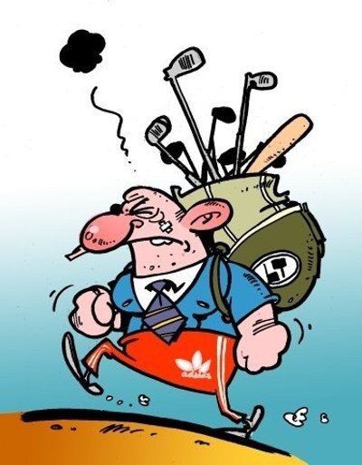 Lietuvis emigrantas - karikatūra